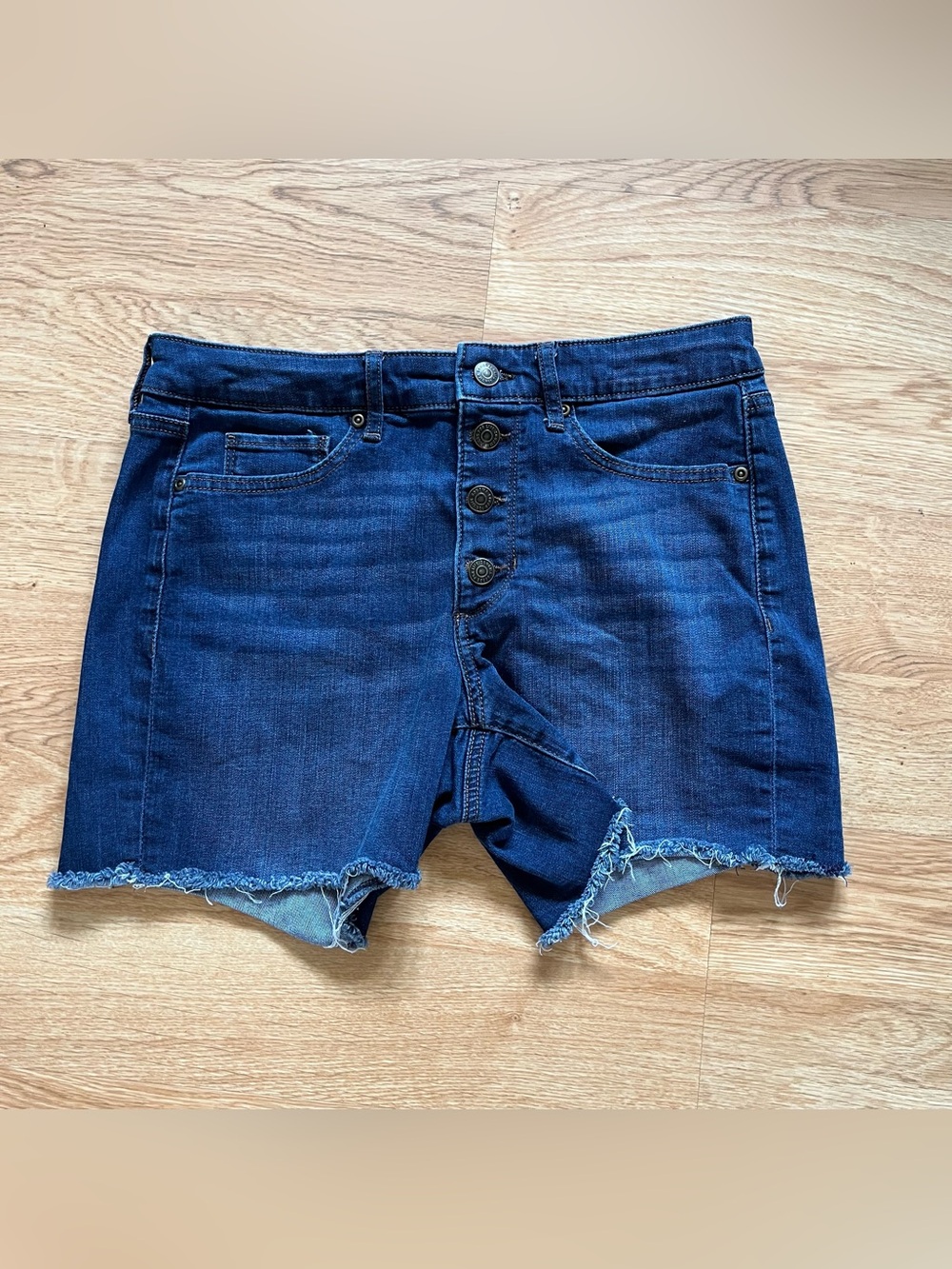 Sonoma High-Waist Dark Blue Denim Button-Front Women’s Shorts Size 8